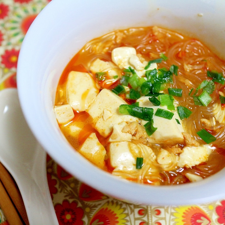 リメイク!麻婆豆腐春雨スープ